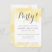 CARTE DE FÊTE JAUNE moderne (Devant / Derrière)