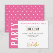 CARTE DE FÊTE joli rose blanc cœurs or (Devant / Derrière)