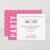 CARTE DE FÊTE jolie rose blanc cœurs or (Devant / Derrière)