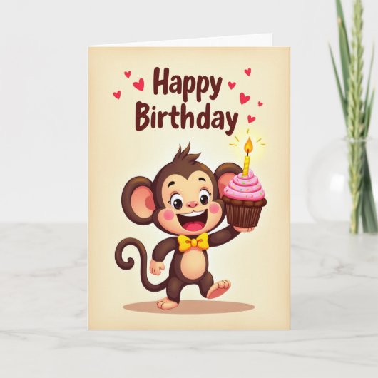 Carte de fête joyeuse pour primate (Devant)