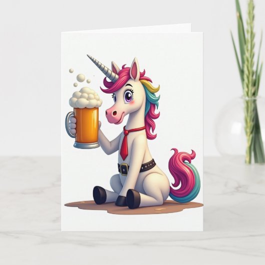 Carte de fête licorne amusante (Devant)