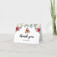 Carte de fête Merci Dachshund Watercolor