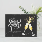 Carte de fête moderne avec confettis et paillettes (Debout devant)