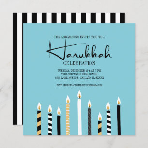 Carte de fête moderne Happy Hanoukka Candles