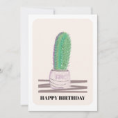 Carte de fête moderne verte cactus (Devant)