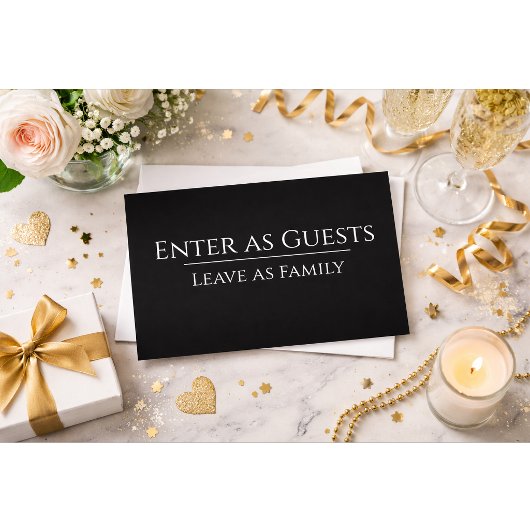 Carte de fête personnalisée "Entrez comme invités"