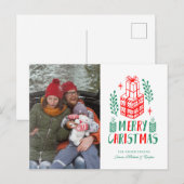 CARTE DE FÊTE PHOTO | Cadeaux de Noël (Devant / Derrière)