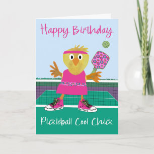 Carte de fête Pickleball Cool Chick