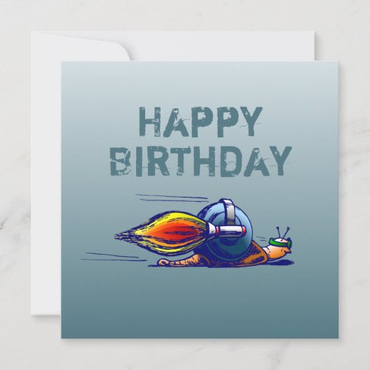 Carte de fête plate Escargot Fusée (Devant)