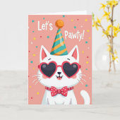 Carte de fête pour chat festive (Fleur jaune)