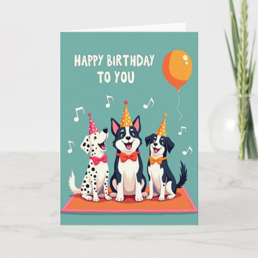 Carte de fête pour chien sarcelle (Devant)