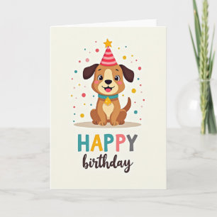 Carte de fête pour chiot fantaisiste