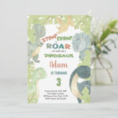 Carte de fête pour enfants avec thème T-Rex & Jung (Debout devant)