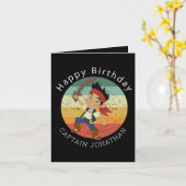 Carte de fête pour garçon pirate (Fleur jaune)