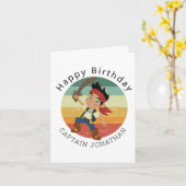 Carte de fête pour garçon pirate (Fleur jaune)