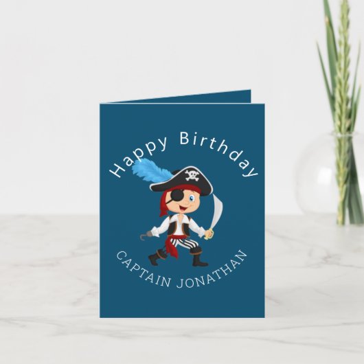Carte de fête pour garçon pirate (Devant)