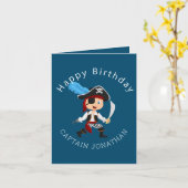 Carte de fête pour garçon pirate (Fleur jaune)