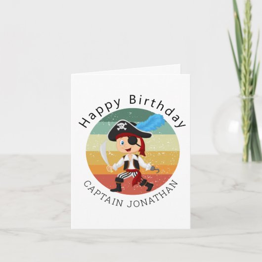 Carte de fête pour garçon pirate (Devant)