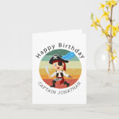 Carte de fête pour garçon pirate (Fleur jaune)