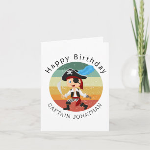 Carte de fête pour garçon pirate
