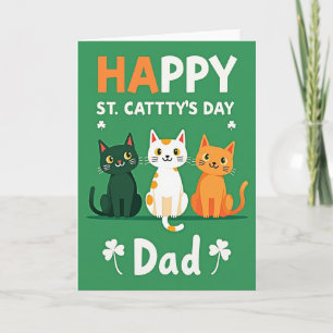 Carte de Fête pour Papa St Cattys Day en Or Faux