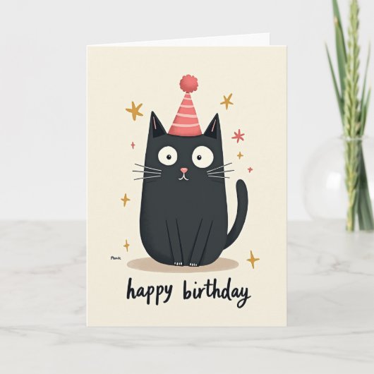 Carte de fête pour un chat joueur (Devant)