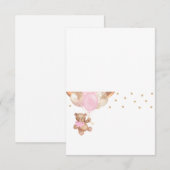 Carte de fête prénatale avec ours en peluche et ba (Devant / Derrière)