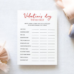 Carte de fête rapide pour la Saint-Valentin