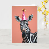 Carte de fête rayée festive (Fleur jaune)