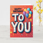 Carte de fête rayée Polka (Fleur jaune)