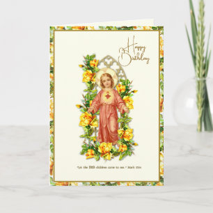 Carte de fête religieuse d'anniversaire de Jésus p