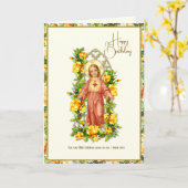 Carte de fête religieuse d'anniversaire de Jésus p (Fleur jaune)