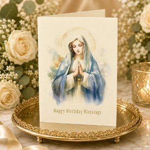Carte de fete religieuse de la Vierge Marie cathol