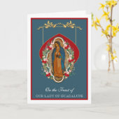 Carte de fête religieuse Vierge Marie Guadalupe es (Fleur jaune)