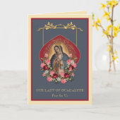 Carte de fête religieuse Vierge Marie Guadalupe es (Fleur jaune)