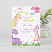 Carte de fête Roarsome mignonne pour filles (Debout devant)