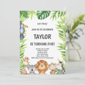 Carte de fête sauvage des animaux de la Jungle pou (Debout devant)