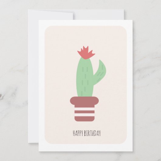 Carte de fête simple et grande cactus vert du dése (Devant)