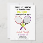 Carte de fête sportive pour filles avec raquette (Devant)