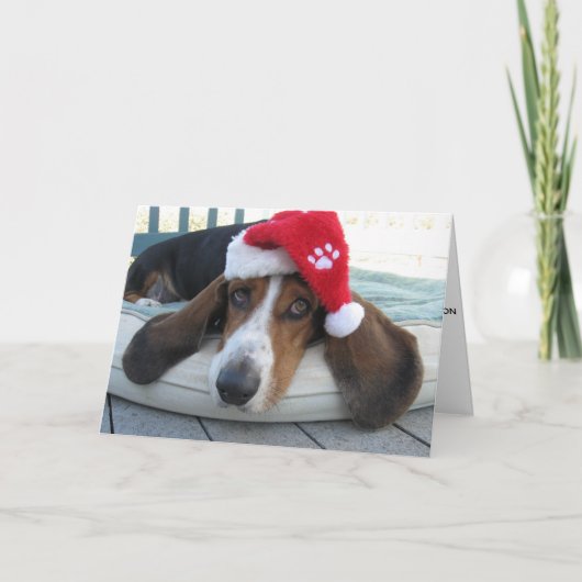 Carte de fêtes avec Basset Hound (Devant)