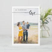 Carte de fêtes de LOVE Minimal Script Gris Vertica (Debout devant)