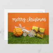 Carte de fêtes de Noël de basketball  (Devant / Derrière)