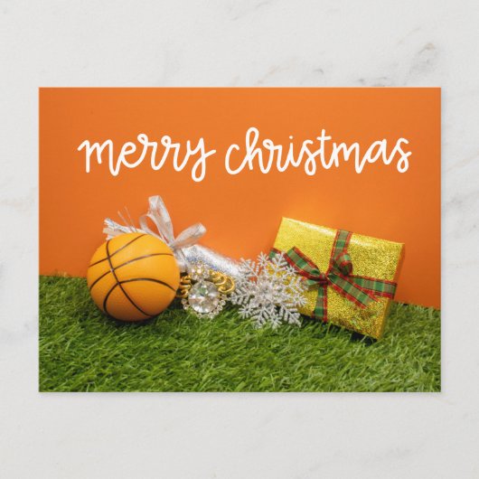 Carte de fêtes de Noël de basketball  (Devant)