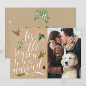 Carte de fêtes de Noël invitation mariage à date r (Devant / Derrière)