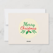 Carte de fêtes de Noël joyeuse et lumineuse (Dos)