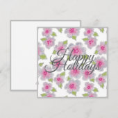 Carte de Fêtes Élégance Fleurs Joyeuses (Devant / Derrière)