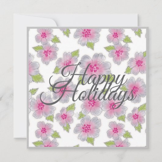 Carte de Fêtes Élégance Fleurs Joyeuses (Devant)