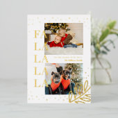 Carte de fêtes festive en aluminium à l'occasion d (Debout devant)