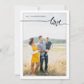 Carte de fêtes gris minimal script Plaid LOVE (Devant)