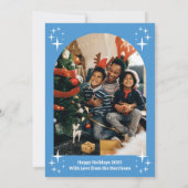 Carte de fêtes plaid bleu céleste avec ornement pl (Dos)